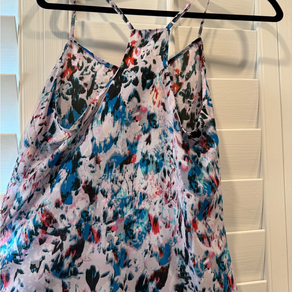 Colorful Abstract Print Spaghetti Strap Racerback Top - Picture 2 of 3